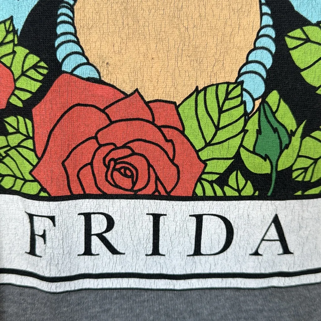 Frida Kahlo Gray Sweater Japanese Streetwear Size 3/3X EUC #2525 - Image 5