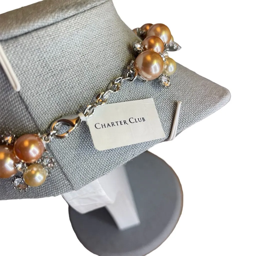 Elegant Pearl and Crystal Necklace (Charter Club) new with tags regency core - Image 2