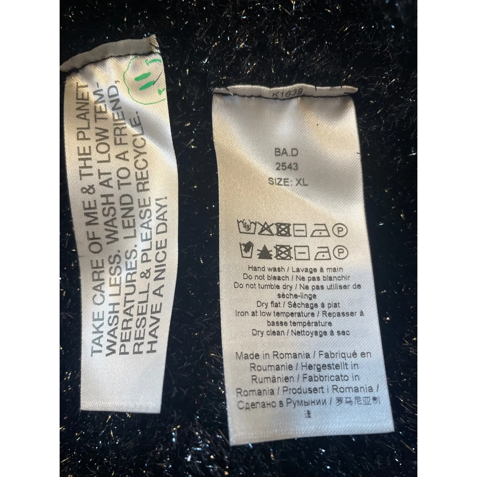 Sparkly Black Knit Sweater Vest Womens XL Metallic Sparkle Glitter Shimmer - Image 8