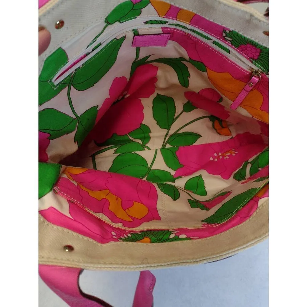 Kate Spade New York Horseshoe Cove Magazine Tote Pink Cream Handbag - Image 3
