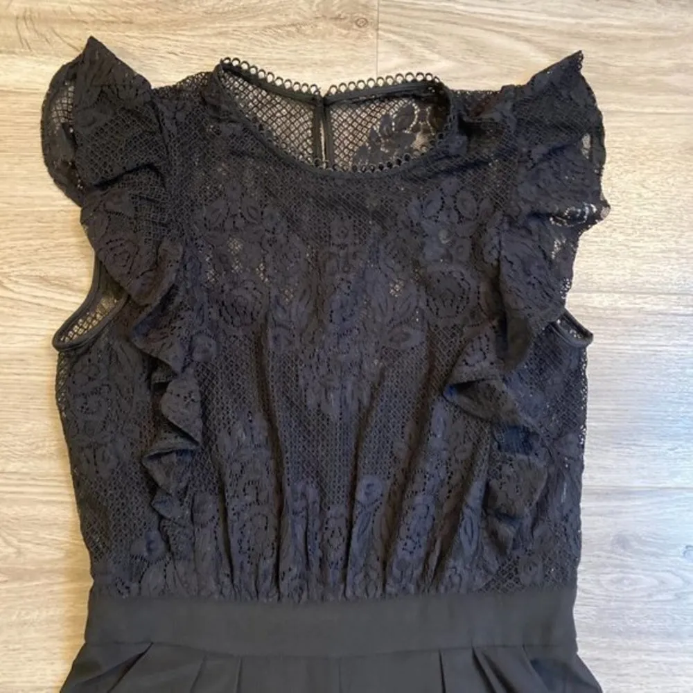 Julia Jordan Black Lace Bodice Jumpsuit Size 4 - Image 5