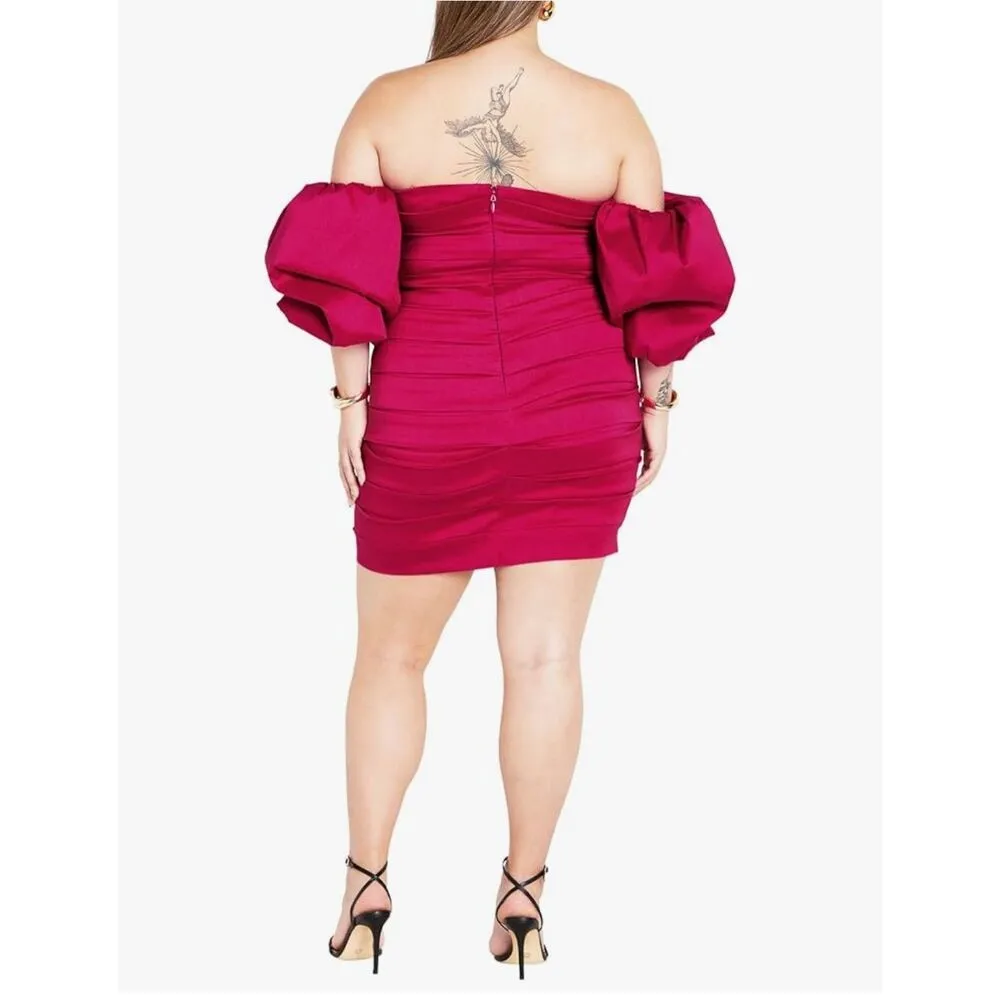 NEW Lipstick Pink City Chic Payton Mini Formal Dress 18 $189 - Image 2