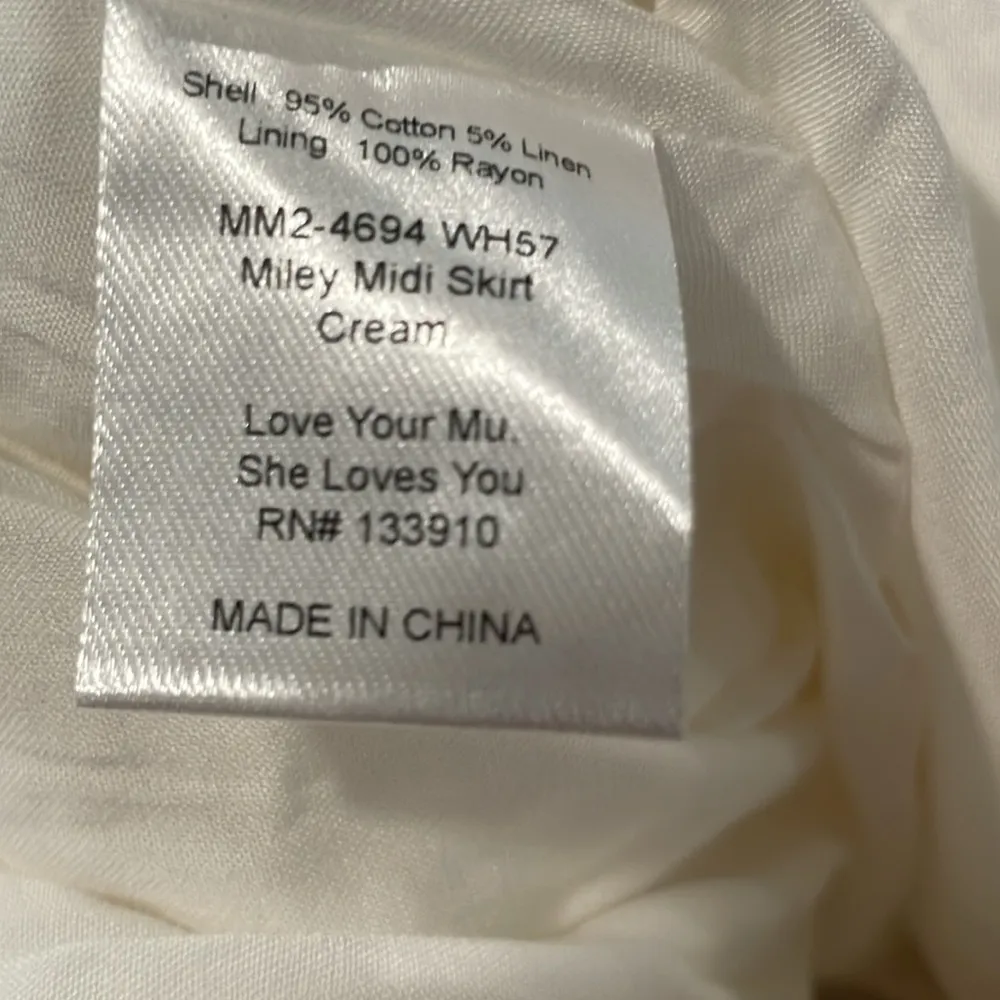 SMYM Show Me Your Mumu She Loves You Belted Miley Midi Cream Skirt Large NEW - Image 9