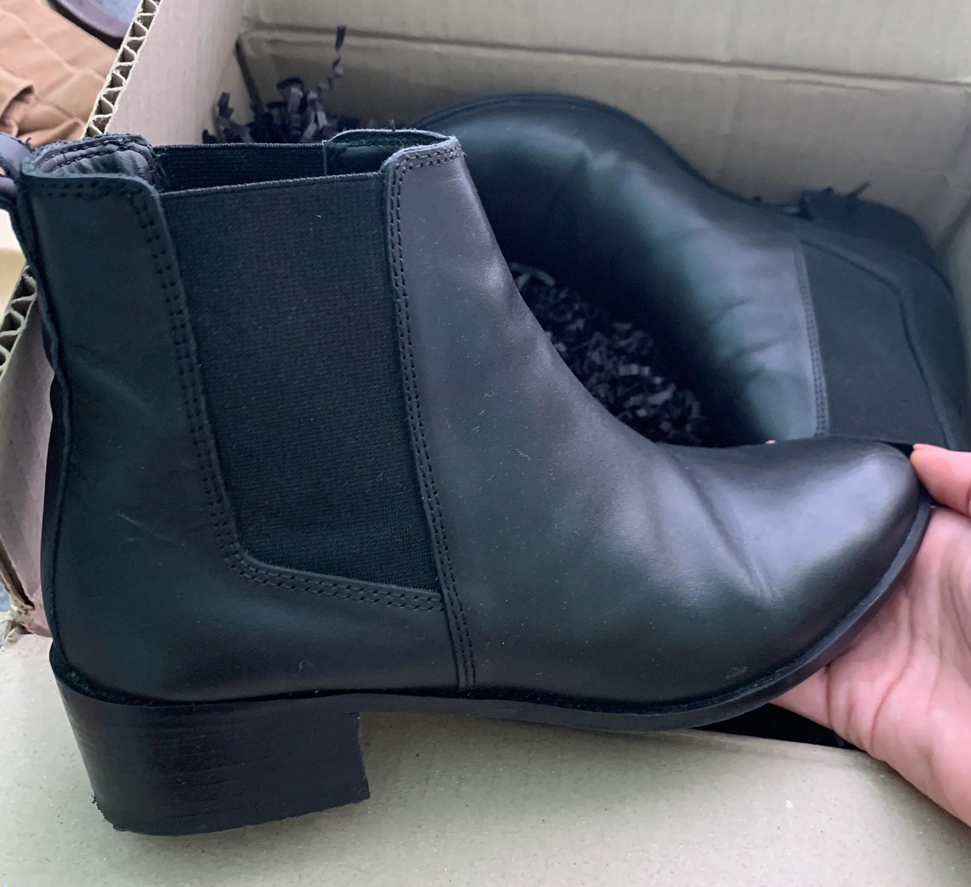 Steve Madden Black Leather  booties 7.5 - Image 3