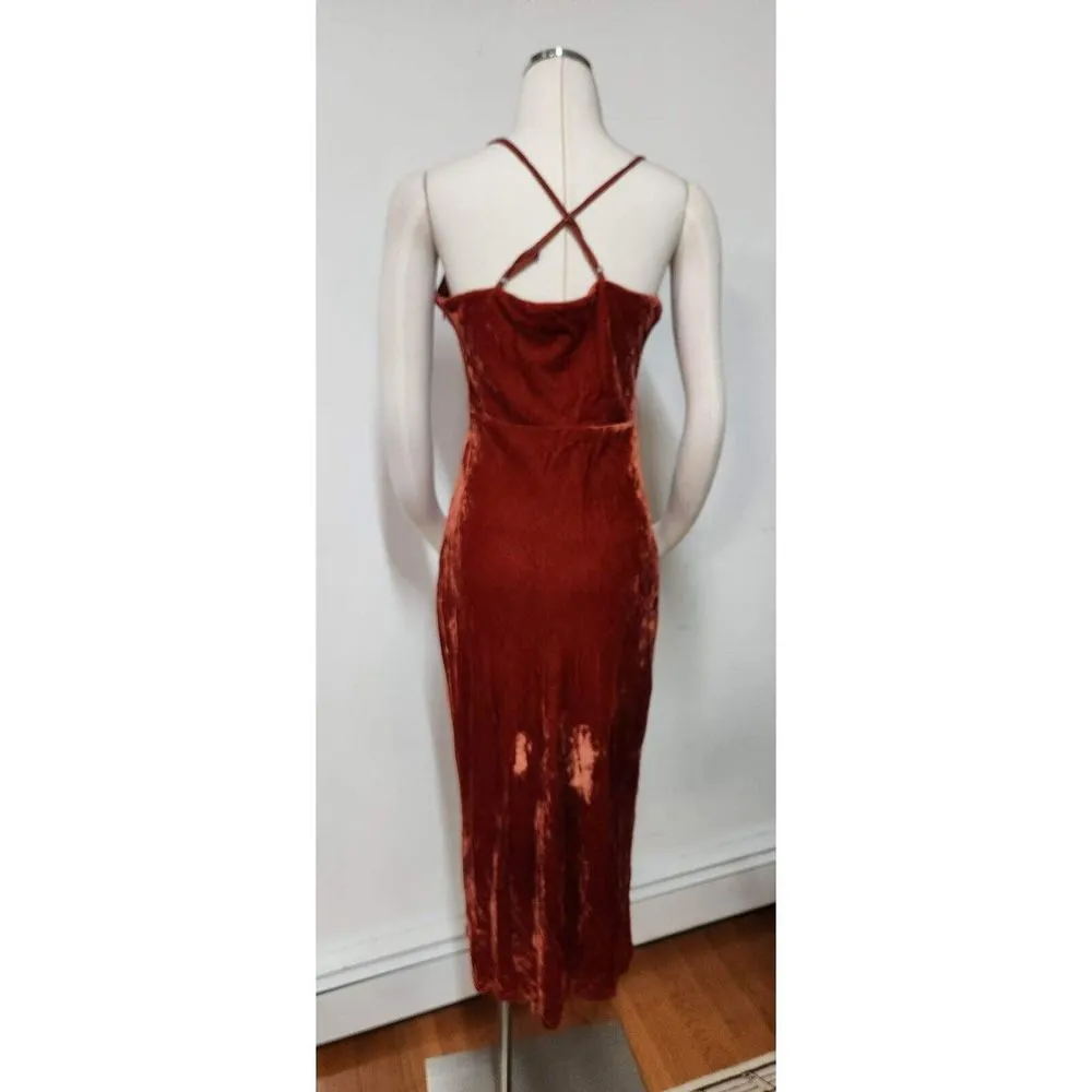 ADELYN RAE ZANA VELVET COWL NECK SLIP DRESS Size M - Image 6