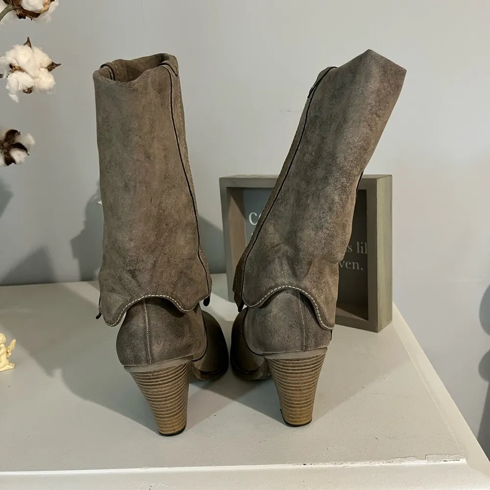 Mia Boutique Boots Mid Calf TaupeHeeled Womens 6 - Image 8