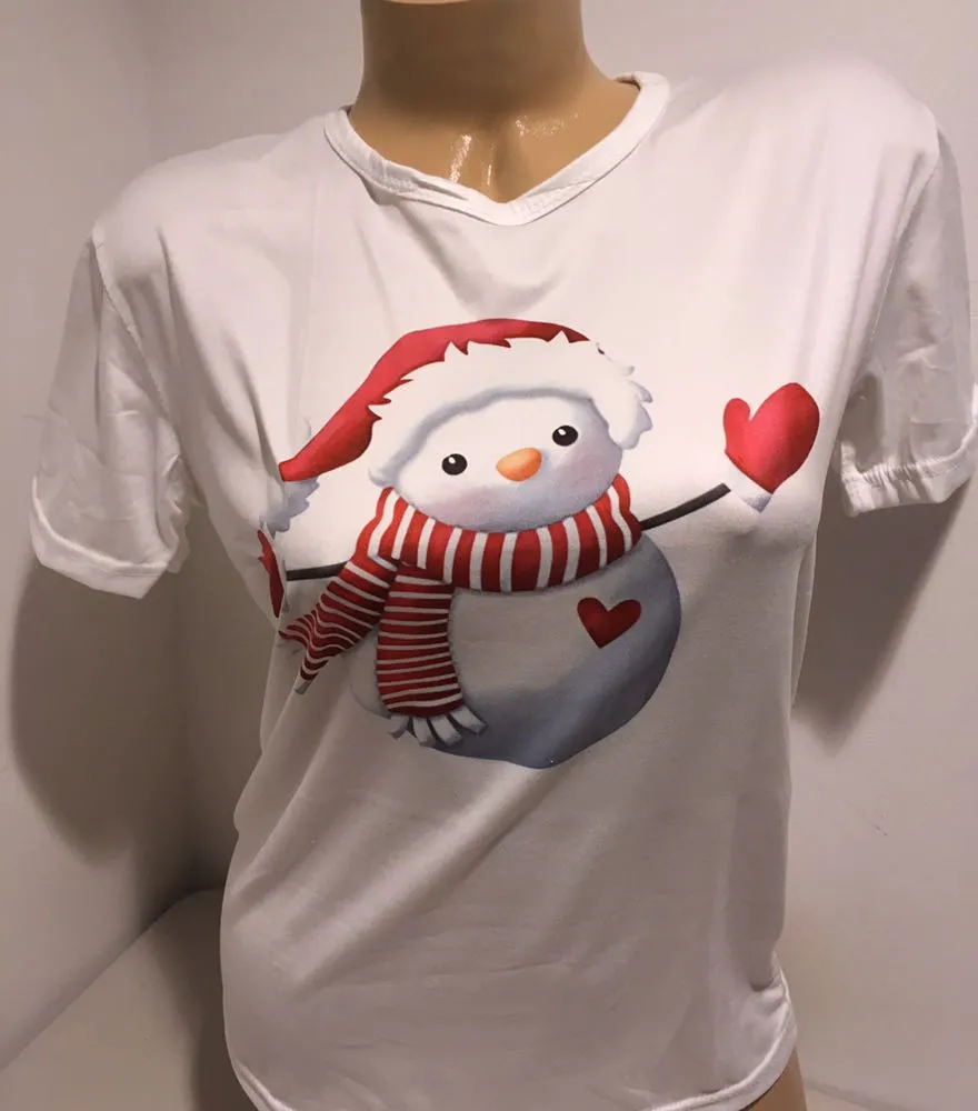 ⛄️ Snowman Christmas Shirt White Size M - Image 2
