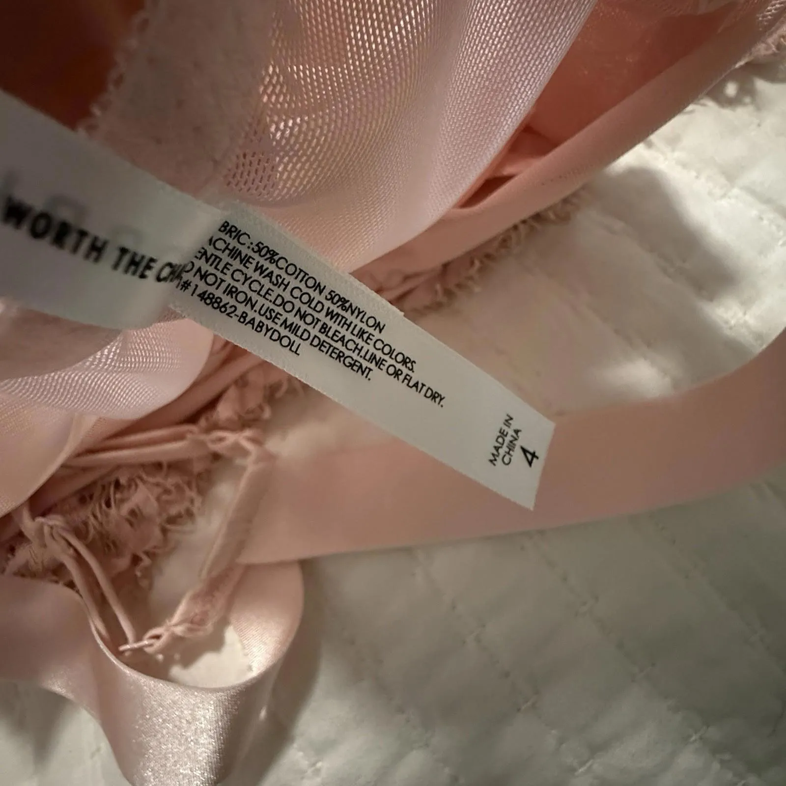 Torrid Light Pink High Neck Halter Top Lace Sheer Babydoll Slip Plus Size 4 4X - Image 7