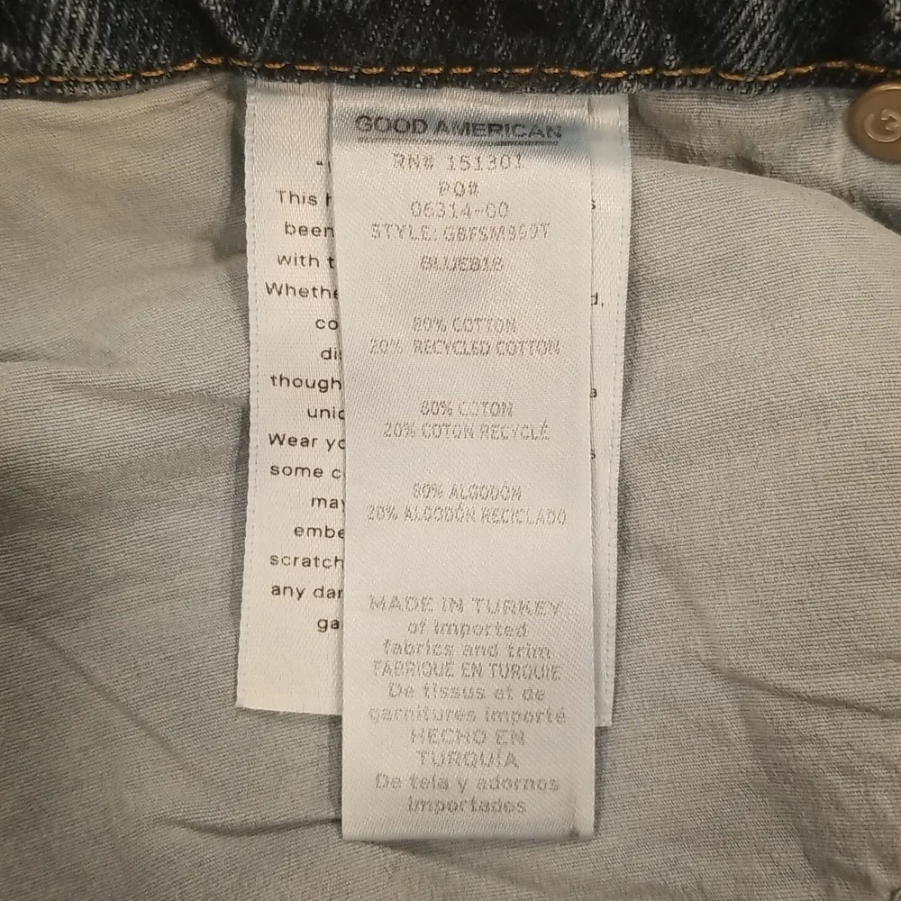 💕GOOD AMERICAN💕 Good Boy Side Frayed Straight Leg Jeans ~ Blue 818 8/29 NWT - Image 14