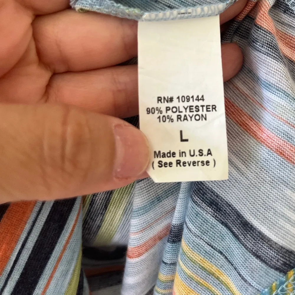 Lily Bleu Sz L Beach High Rise Dress Skirt Stretch Striped High Low Hem Flowy Yellow Size L - Image 4