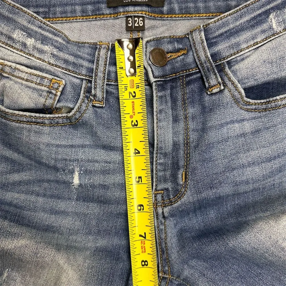 Judy Blue Women's Distressed Relaxed Fit Jeans Size 26 Medium Wash Mid-Rise - Image 8