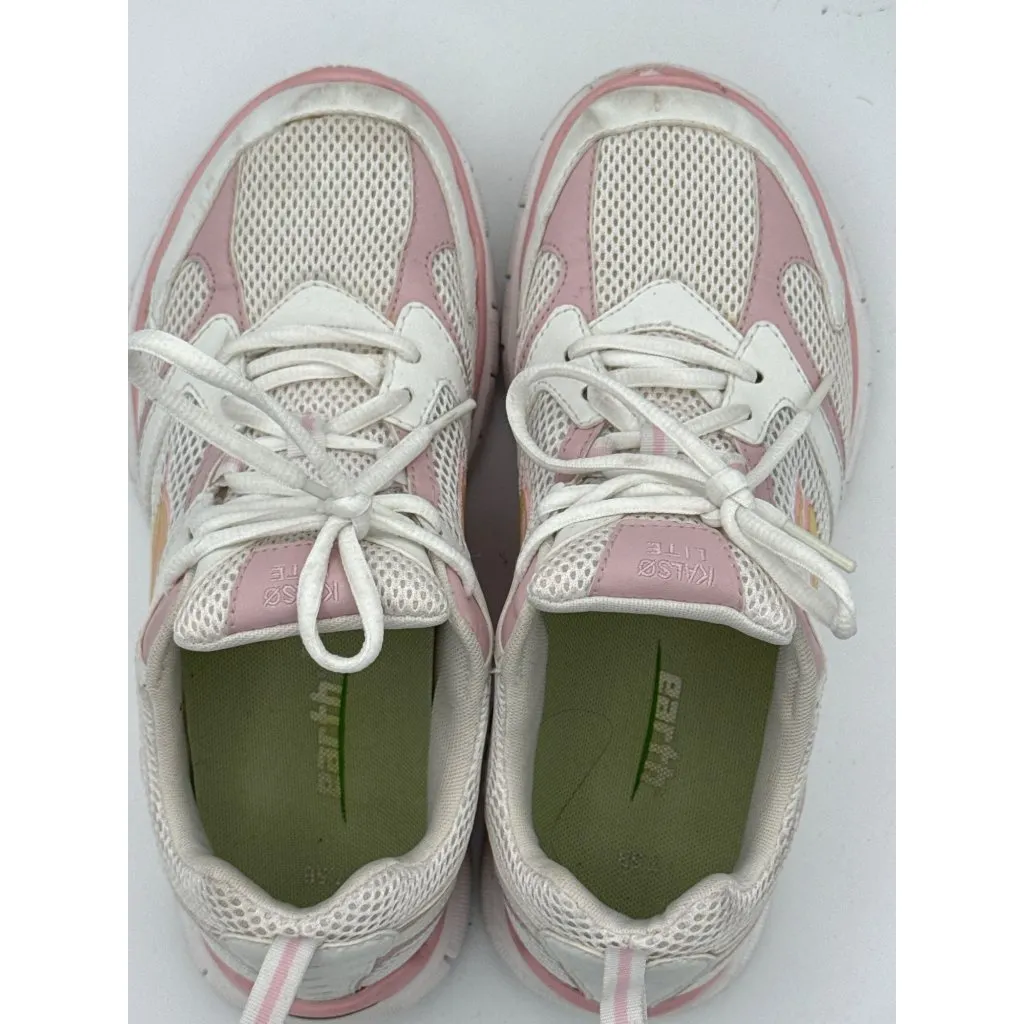 K-Swiss Womens 7.5B White & Pink Mesh Athletic Lace-Up Sneakers - Image 4