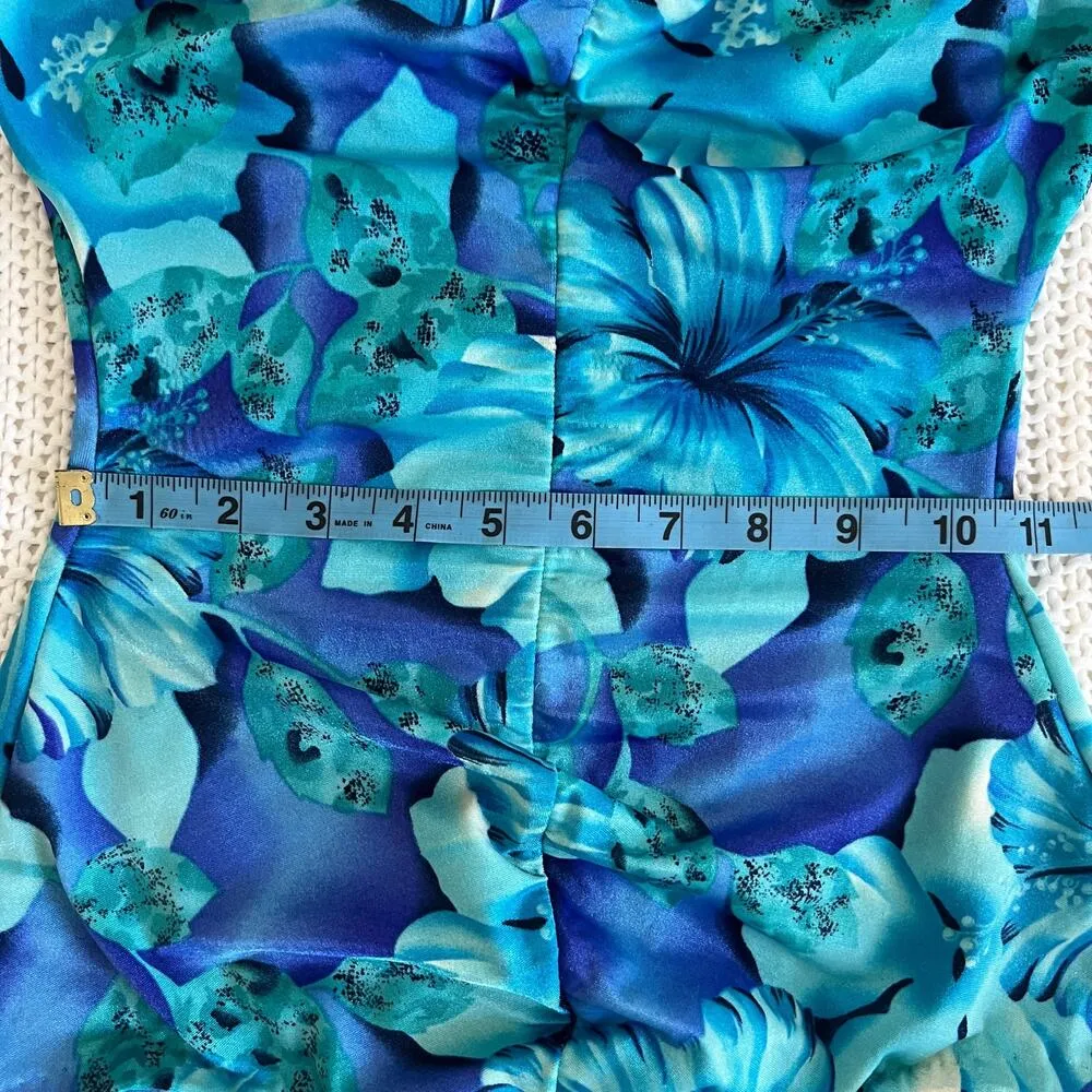 Maxine of Hollywood Pacific Blue Floral One Piece Swimsuit Size 8 - Image 9