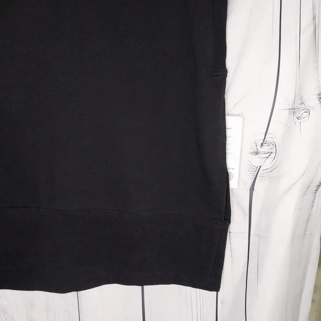 Athleta Retroterry Black V-Neck Athletic  Sleeveless Sweatshirt NWT - Image 4