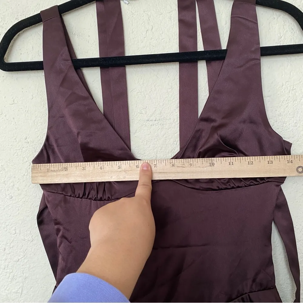 HOUSE OF CB 'Shiema' Rich Brown‎ Mini Dress NWOT size XS regular length - Image 7