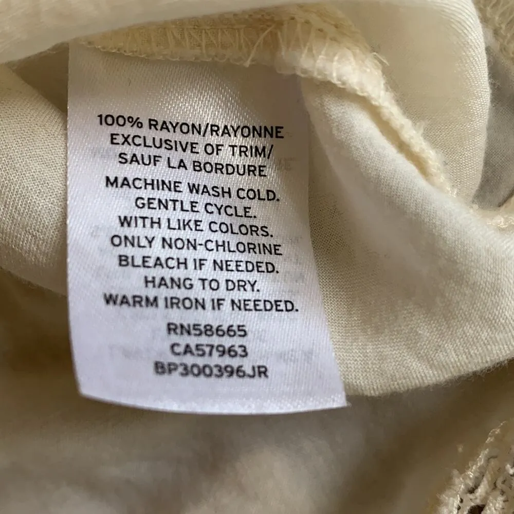 Sun & Shadow Boho Gypsy Summer Ivory Lace Tank S - Image 6