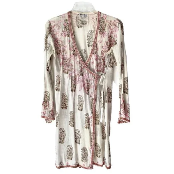 Juliet Dunn London Sequin White Pink Gold Swimsuit Beach Coverup Wrap Dress 1 - Image 2