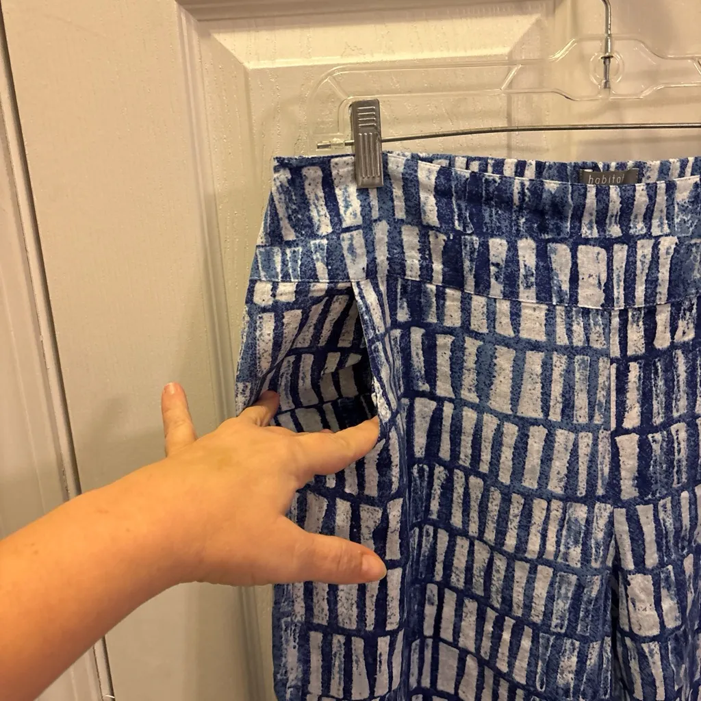 Habitat Blue and White Wide Leg Pants - Image 3