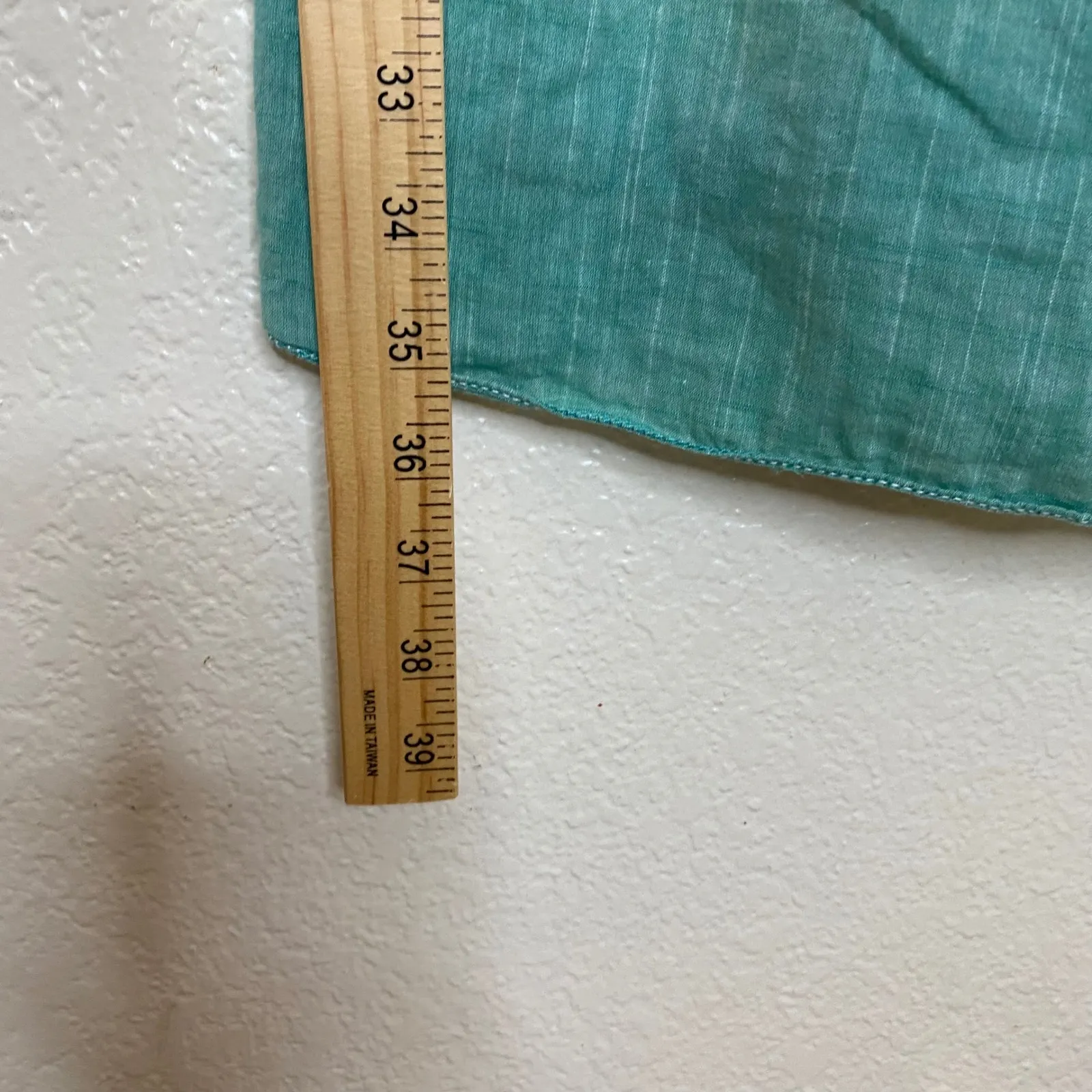 MAX STUDIO Teal Smocked Waist Off Shoulder Cap Sleeve Cotton Mini Dress Size S - Image 8