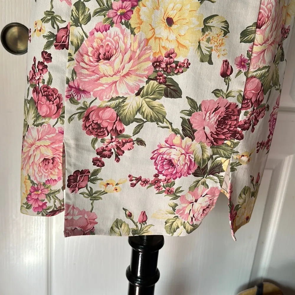 MAZOOMA FLORAL PRINT SHEATH BUSINESS HIGH NECK DRESS Pink Size 4 - Image 3