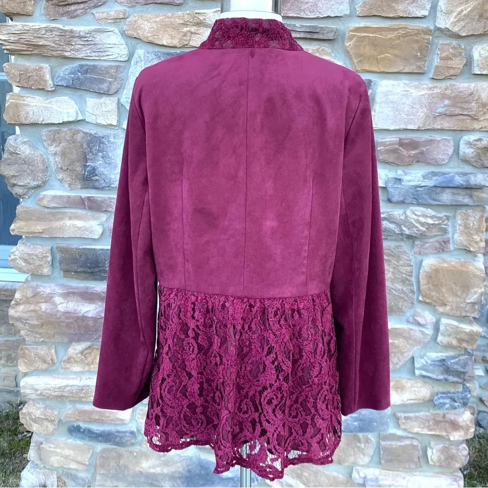 Chico’s lace and faux suede jacket - Image 8