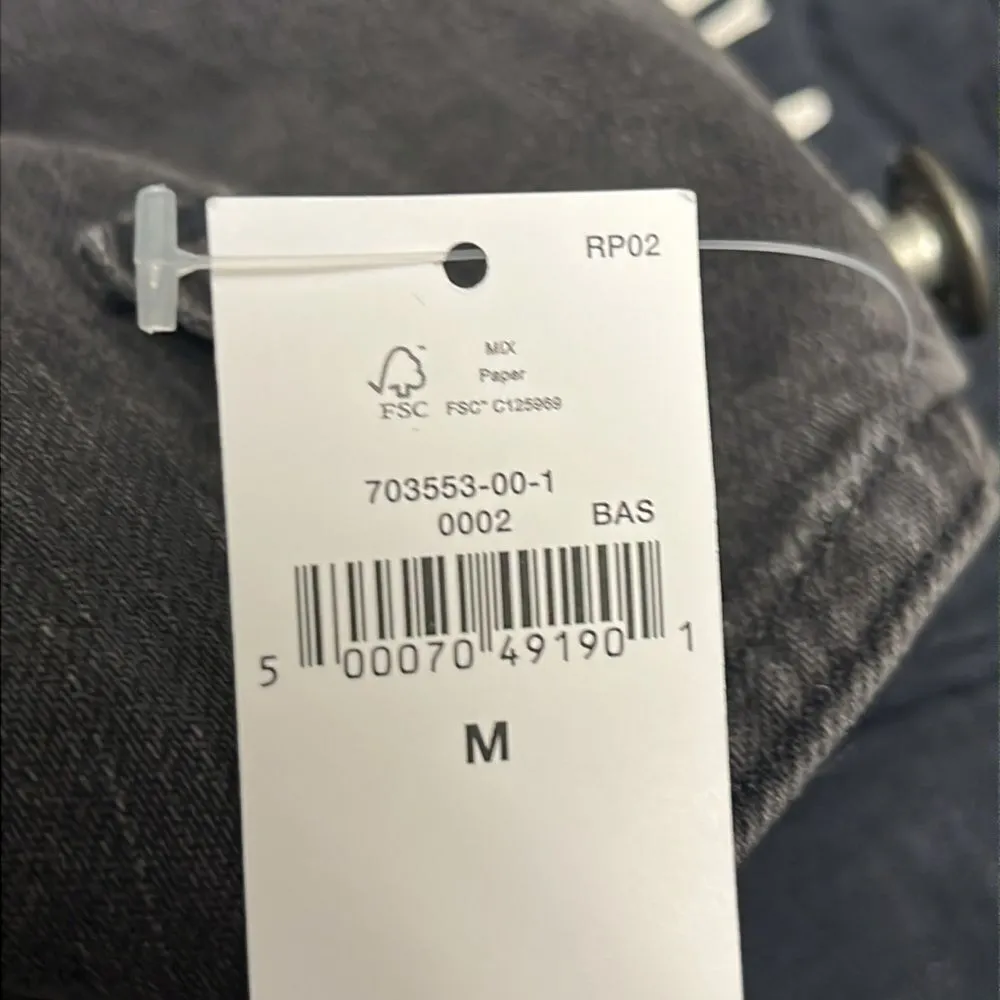 GAP Acid Wash Black Adjustable Razorback Overalls Pockets and Side Buttons- M - Image 15