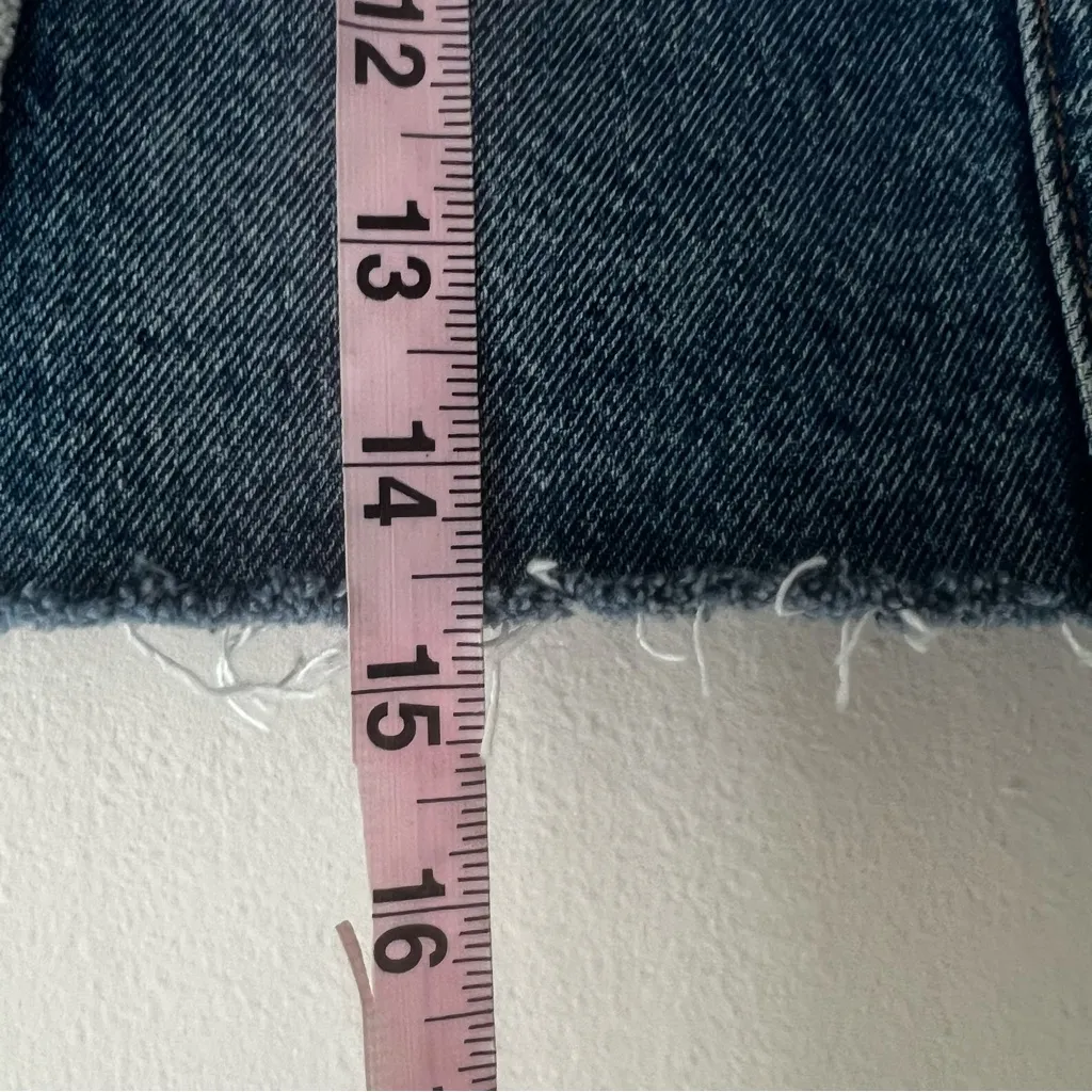 LEVIS Recrafted Icon Medium Wash Exposed Seam Denim‎ Mini Skirt Women’s SIZE 29 - Image 8