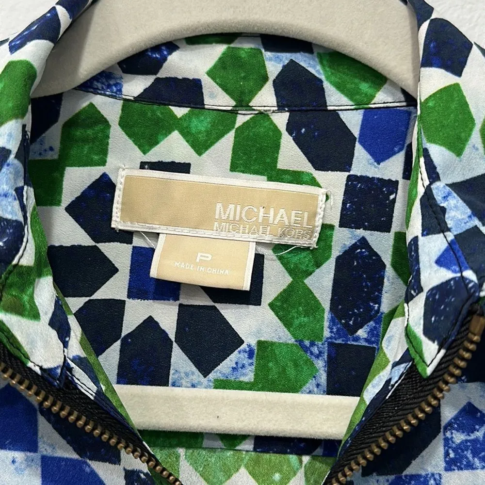 MICHAEL Michael Kors Rolled Up Sleeve Petite Zip Up Top - Image 6