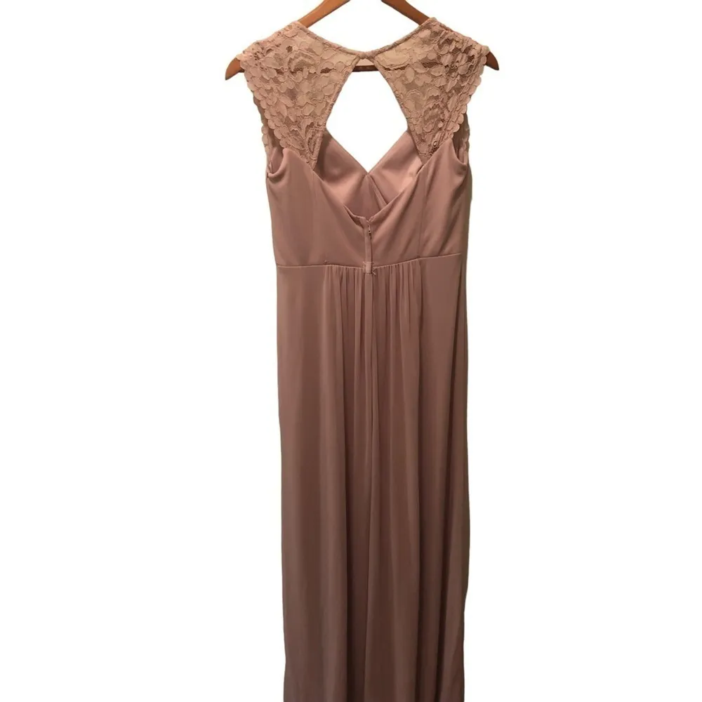David Bridal Long Bridesmaid Dress Lace Cap Sleeve Sz 8 Dusty Pink
STYLE F19505 - Image 5
