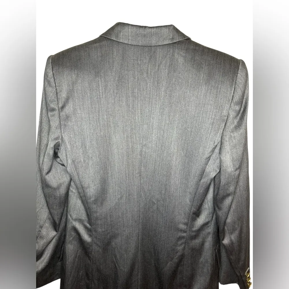 Vintage Escada Double Breasted Wool University Blazer Size 34 Grey Gray - Image 7