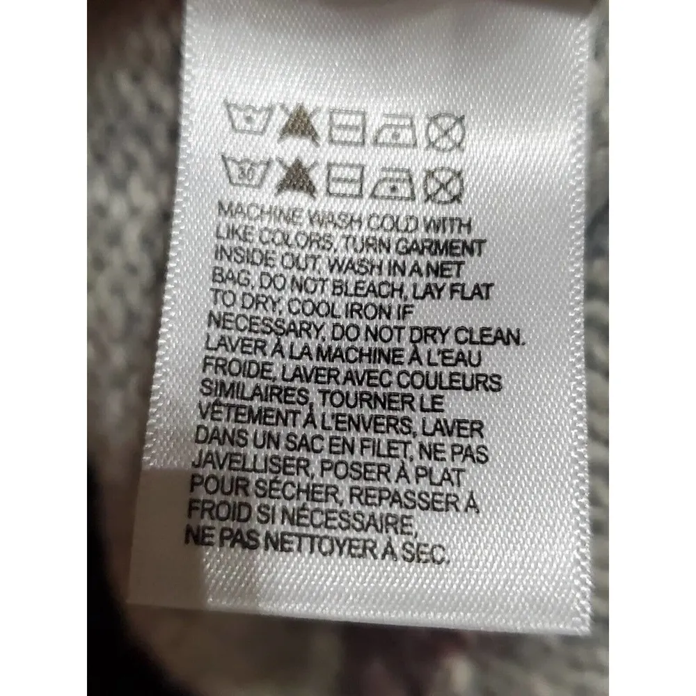 Lucky Brand Women Gray Floral Cotton Round Neck Long Sleeve Pullover Sweater M - Image 8