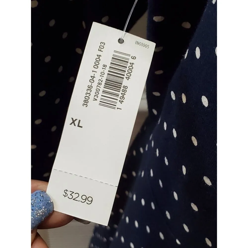 Old Navy Women's Blue Cotton Round Neck Long Sleeve Knee Length Dress Size XL - Image 8