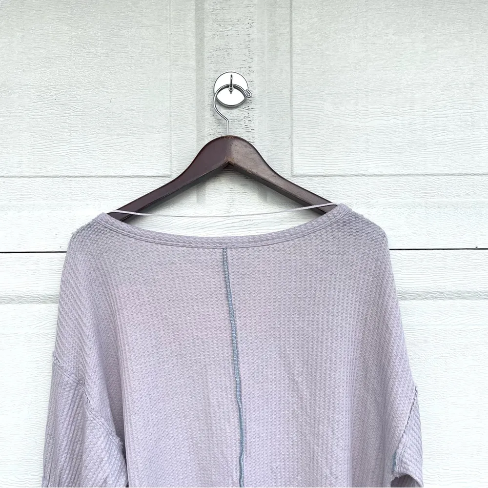 We The Free Womens Shirt Dahlia Lavender Flared Sleeve Thermal V-Neck Small - Image 6