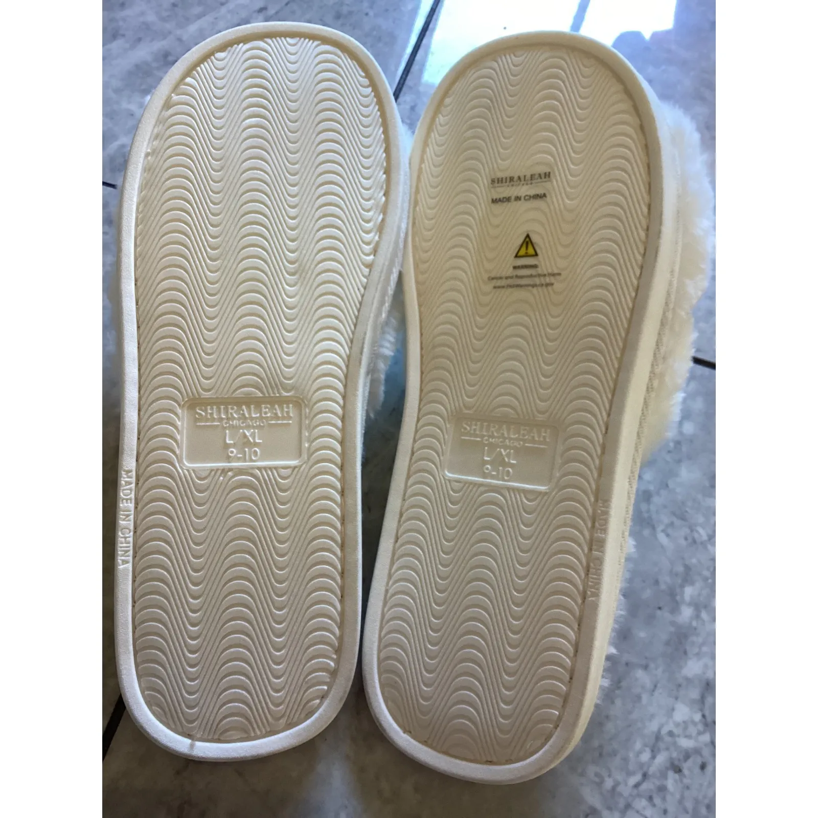 Shiraleah NWOT Bride Slippers White Plush Fuzzy Fluffy Comfort Size L XL 9-10 - Image 4