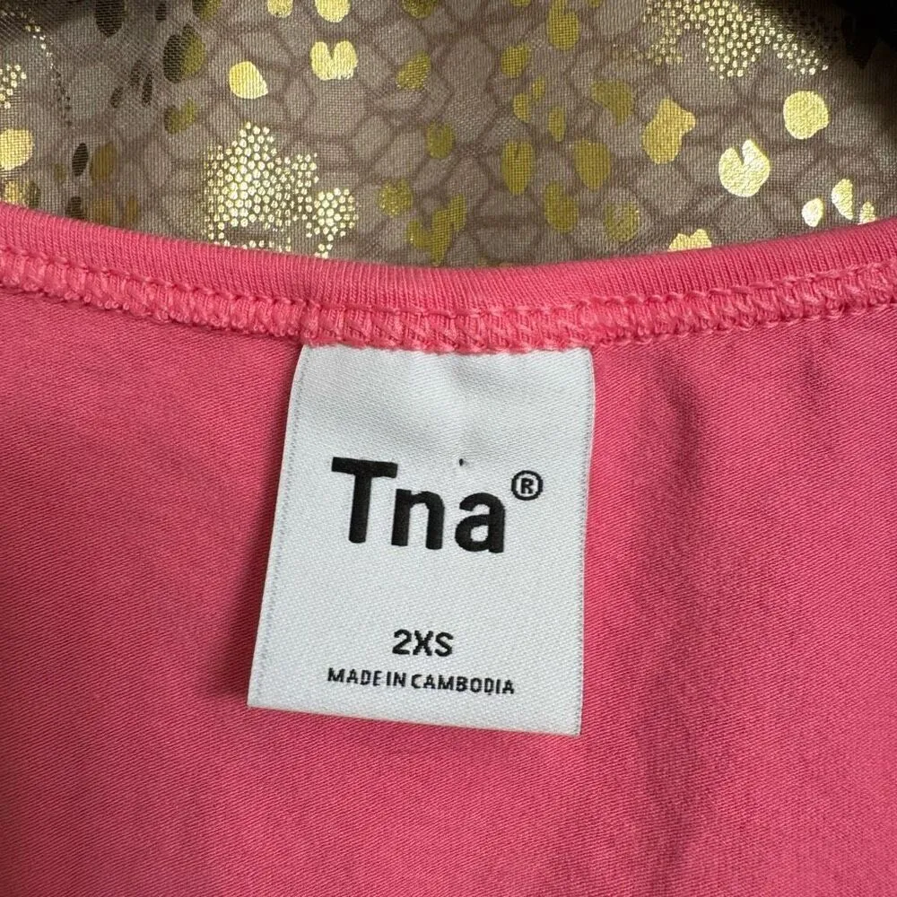 TNA Aritizia Chill Malibu Cosmo Pink Fitted Ruched Side Mini Dress XXS NWT - Image 6