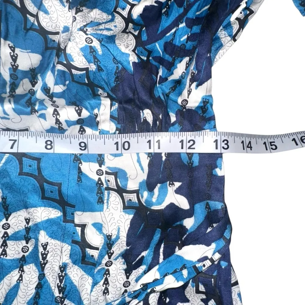 NWT Reiss Posey Ditsy Print Italian Fabric Blue Mini Dress US 0 - Image 8