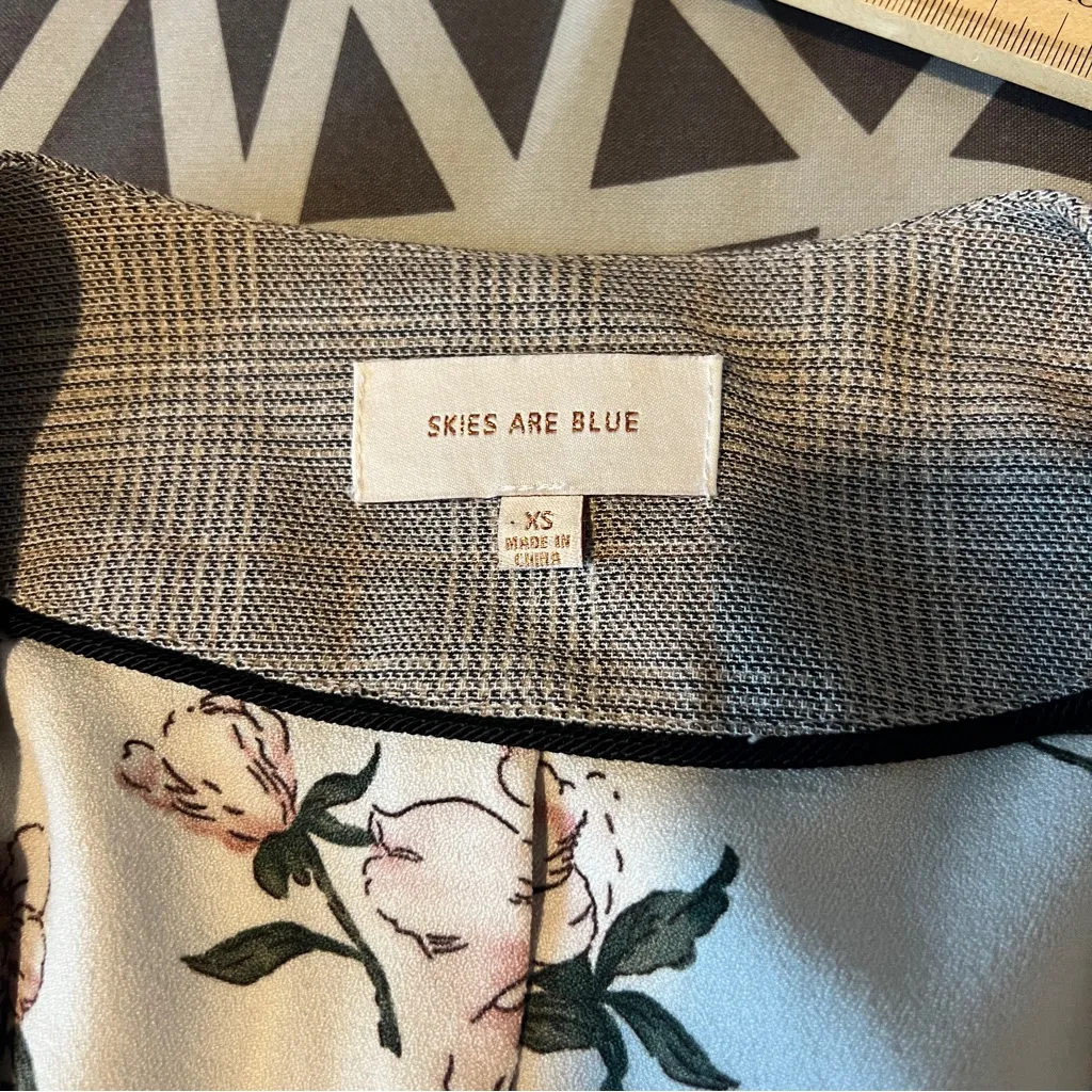 Skies Are Blue Raja Printed Collarless Blazer Womens Size XS - Image 3