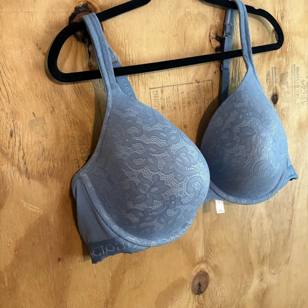 Cacique Blue Lace Lightly Lined T-Shirt Bra Size 44DD - Image 3