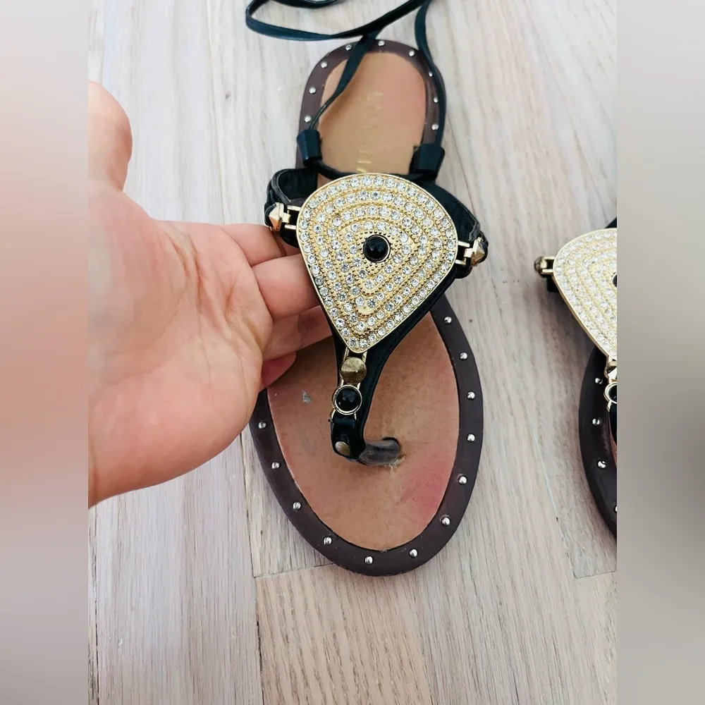 Liliana Celeste Lace Up Embellished Sandal Size 6 $35 - Image 3