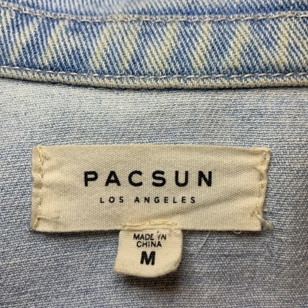 PacSun denim jacket with embroidery patches sequin appliqué M - Image 5