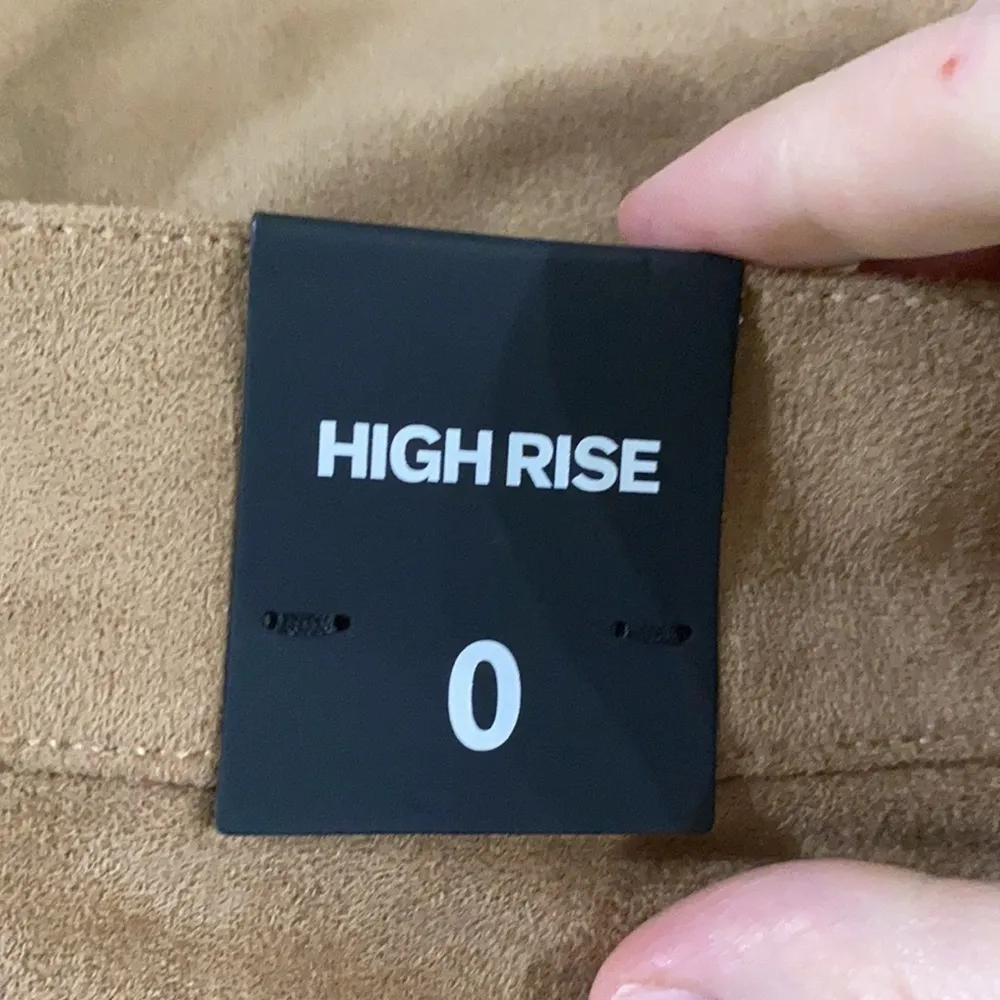 Express faux suede tan exposed button fly shorts size 0 - Image 10