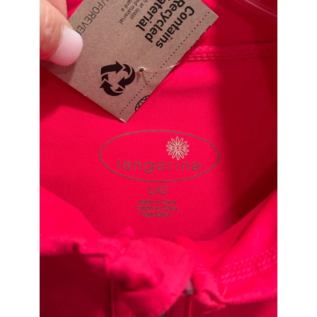 Tangerine Pink Full Zip Front Athletic Jacket, Woman’s size Large - Image 9