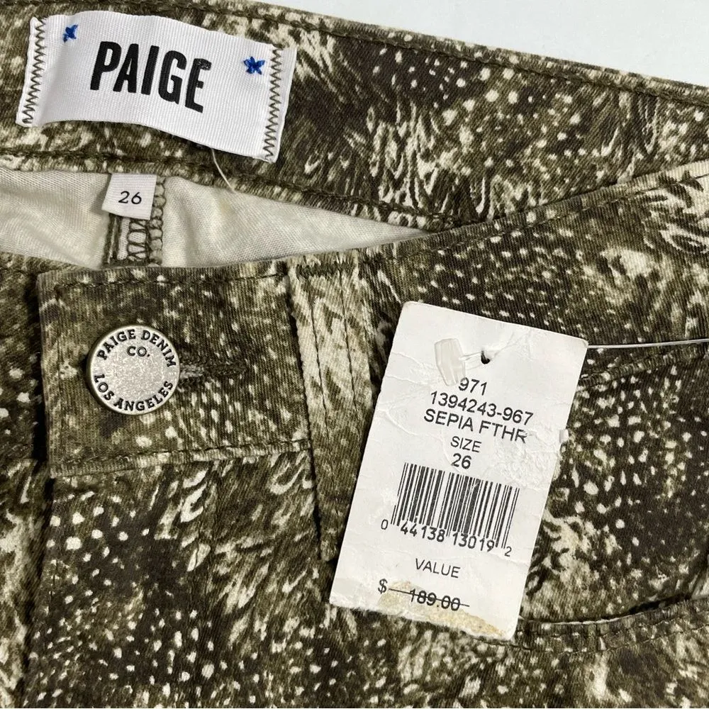 NWT PAIGE Verdugo Ultra Skinny Mid Rise Jeans in‎ Sepia Feather Size 26 - Image 7