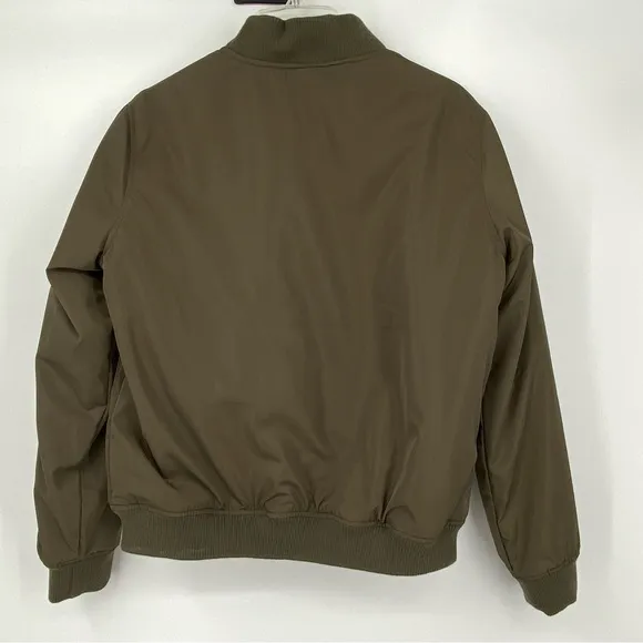 BSweet Olive Bomber Style Jacket‎ with Orange Quilted interior size Large, NWT Green - Image 3