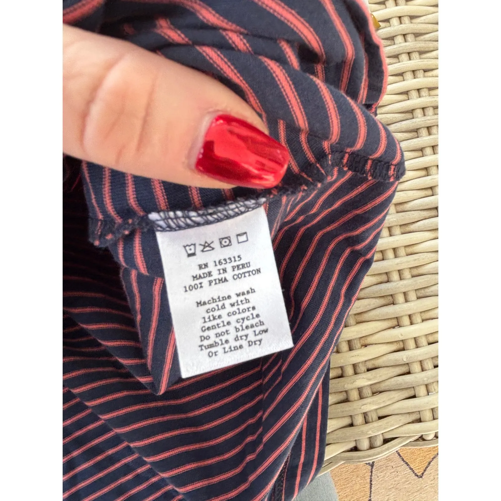 RENWICK Striped Pima Cotton Polo Dress Medium resortwear coastal preppy golf Purple - Image 7