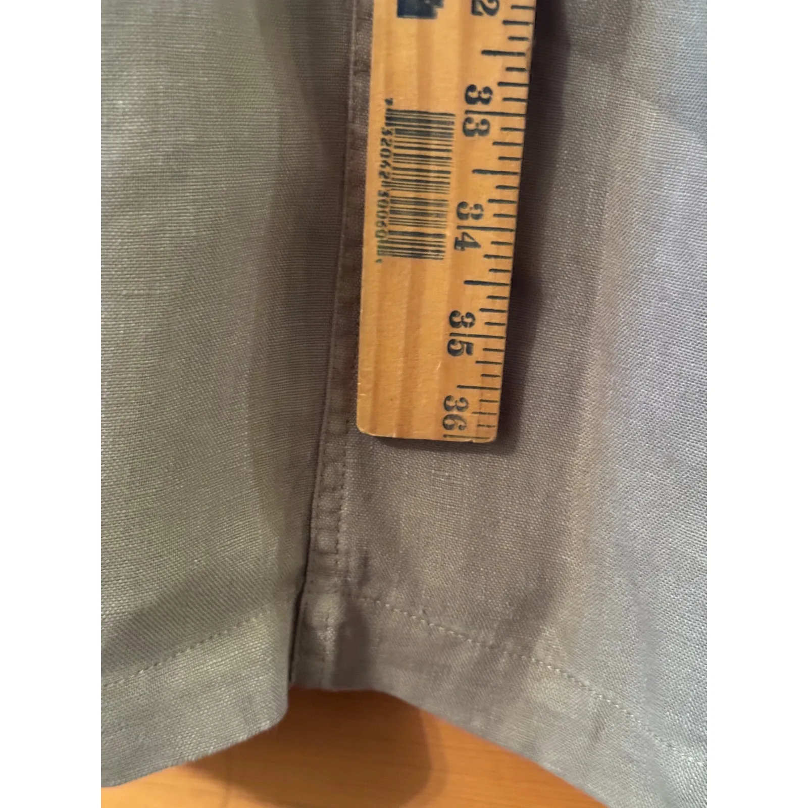 Pure Jill Garment Dyed 1005 Linen Short Sleeve Dress Pockets XL lagenlook Gray - Image 8