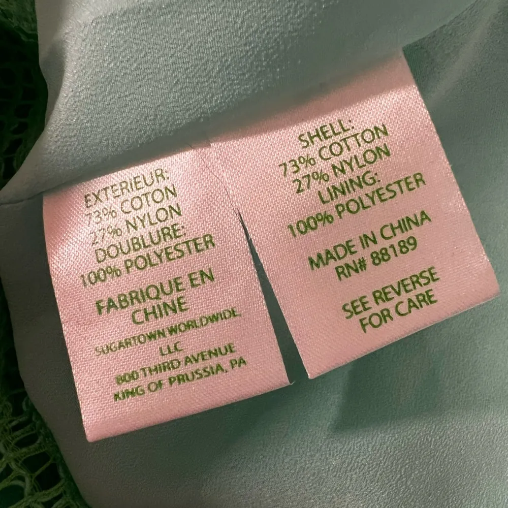 NWT LILLY PULITZER Meryl V-Neck Lace Long Sleeve Green Mini Dress Sz 4 - Image 5