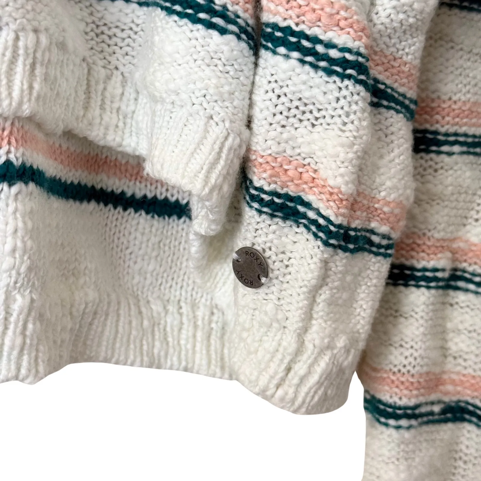 NWT Women's Roxy Sun Express Baja Beach Sweater Knit Striped Pullover - Large - Image 2