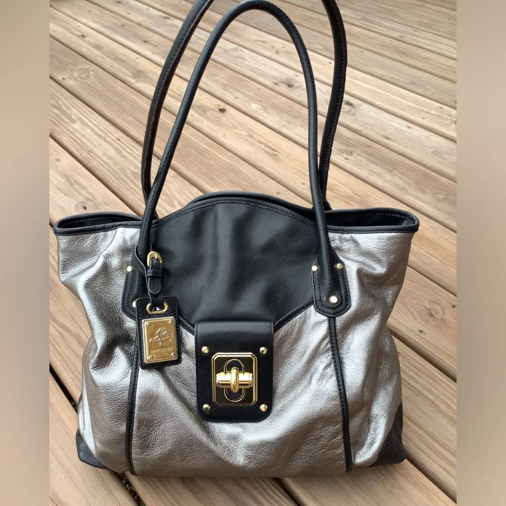 Beautiful large genuine leather bag 🌷🌷 Black - Image 5
