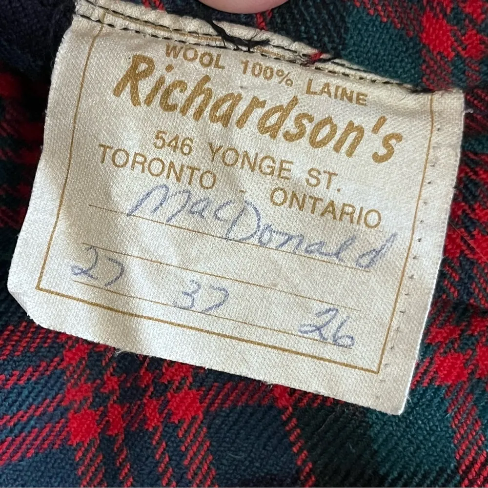 Vintage Richardson’s Tartan Shop Women’s Kilt “MacDonald Clan” Size 26‎ (Sm/Med) Red - Image 9
